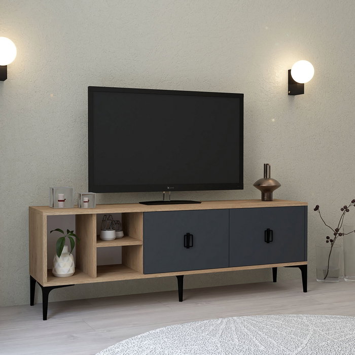Hanah Home Era 3505 Soporte para TV Roble Zafiro y Antracita